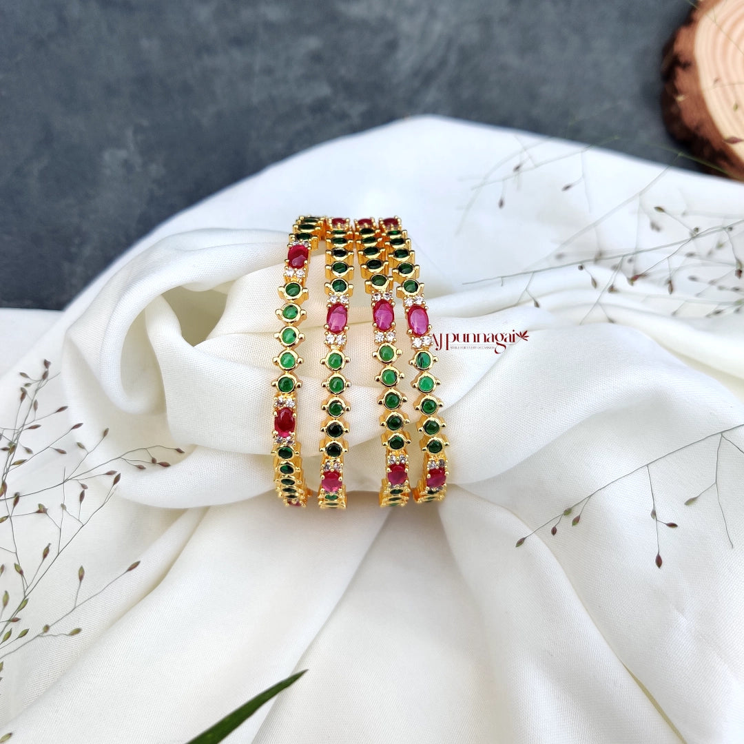 Traditional Multi Stone Bangles Set