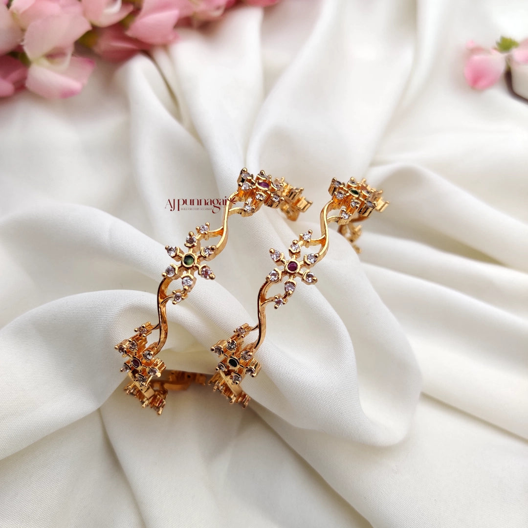 Cute Floral design AD stone bangle