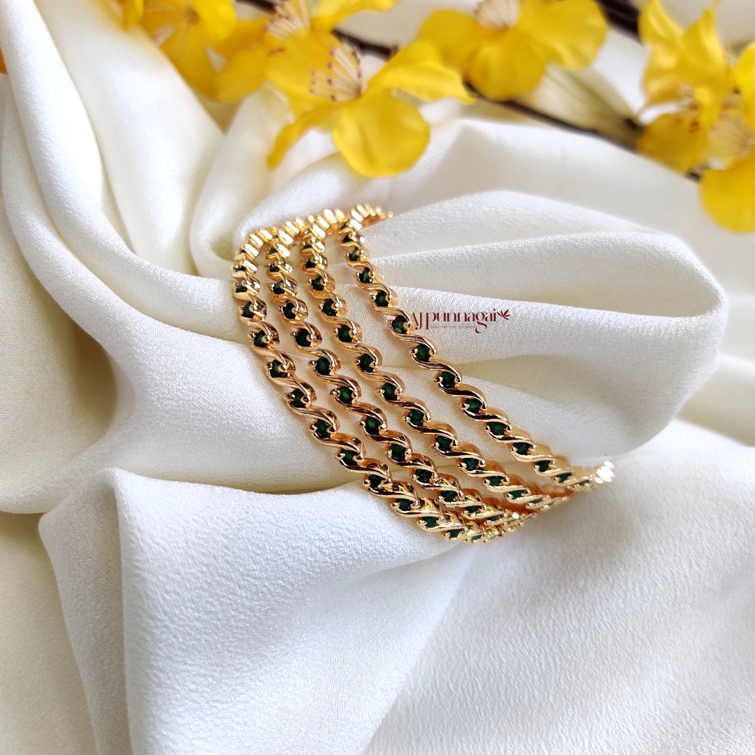 Majestic AD Green stone Bangle