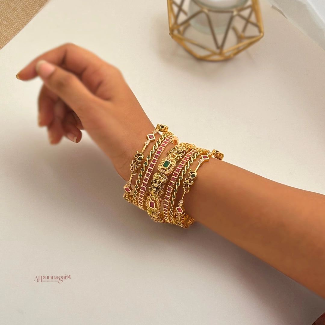 Nakshi Bridal Bangle Combo - Set of 7