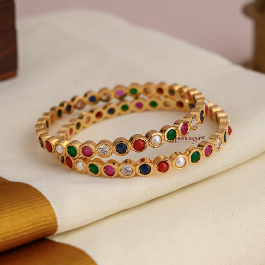 Navratna Gold Finish Bangle