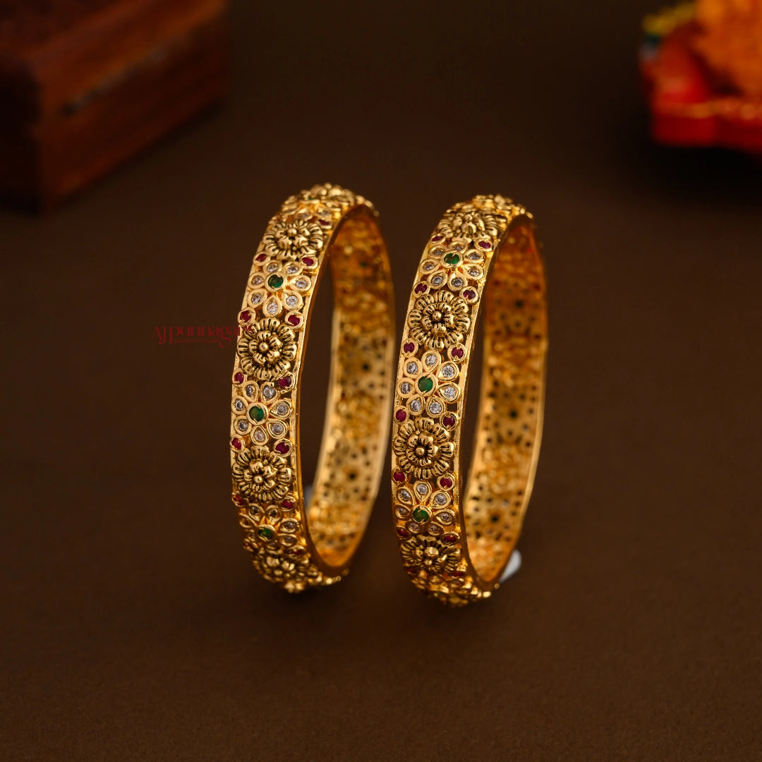 Stylish Floral Matt Bangle