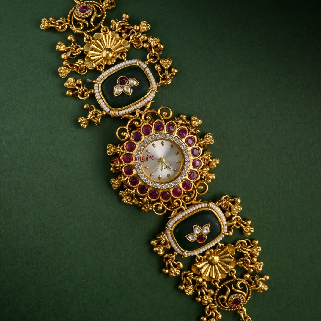 Heritage Floral Kundan Jadau Watch