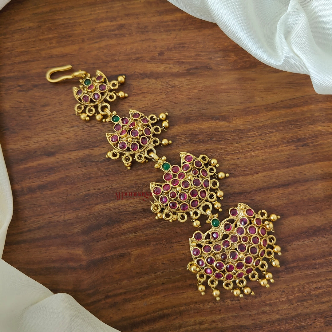 Traditional Half Moon Shaped Maang Tikka- Multi