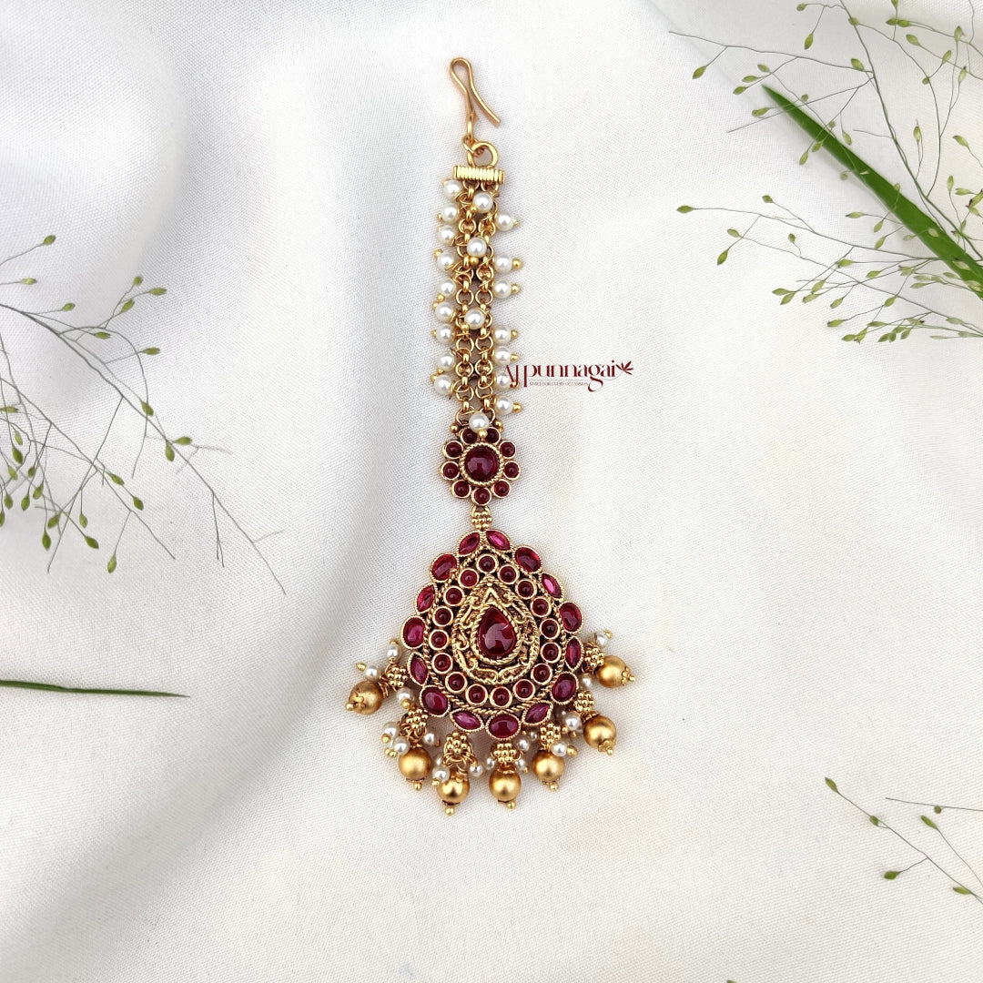 Trendy Non Idol Pearl Chutti - Ruby