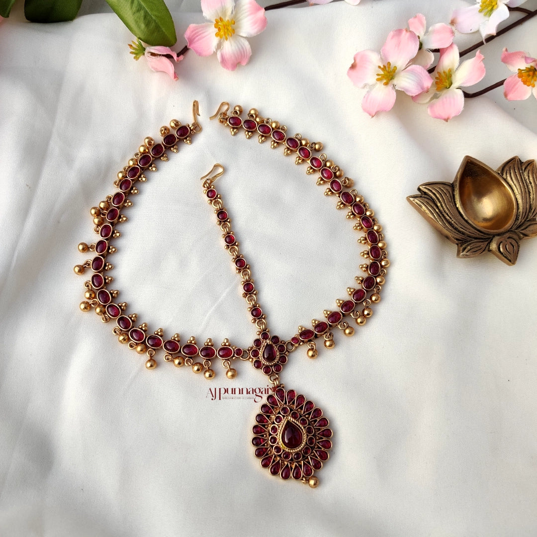 Classy Kemp stone double side Bridal Headset