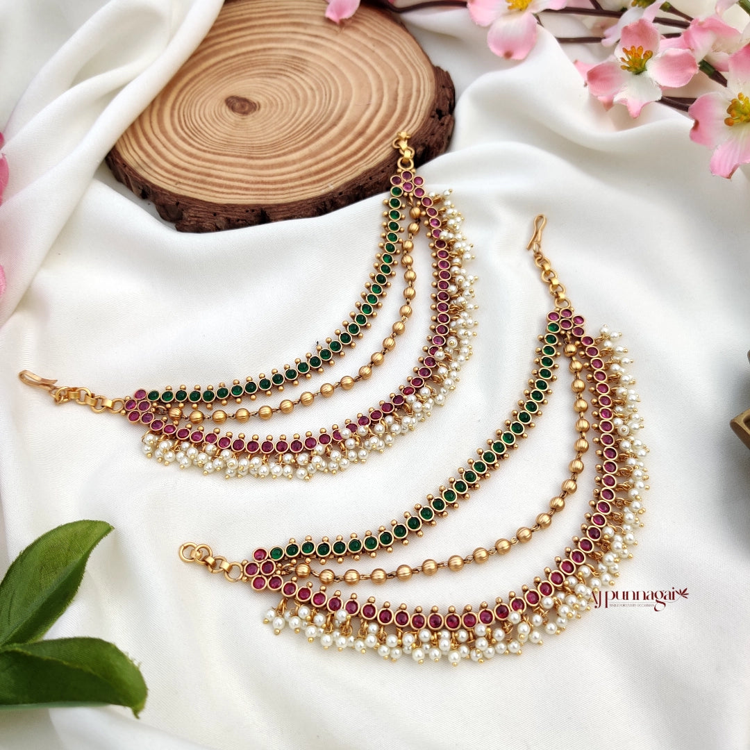 Beautiful Grand 3layar Mattal with pearl hangings