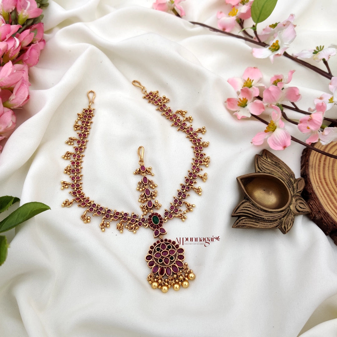 Dazzling Kemp Green & Ruby stone Headset