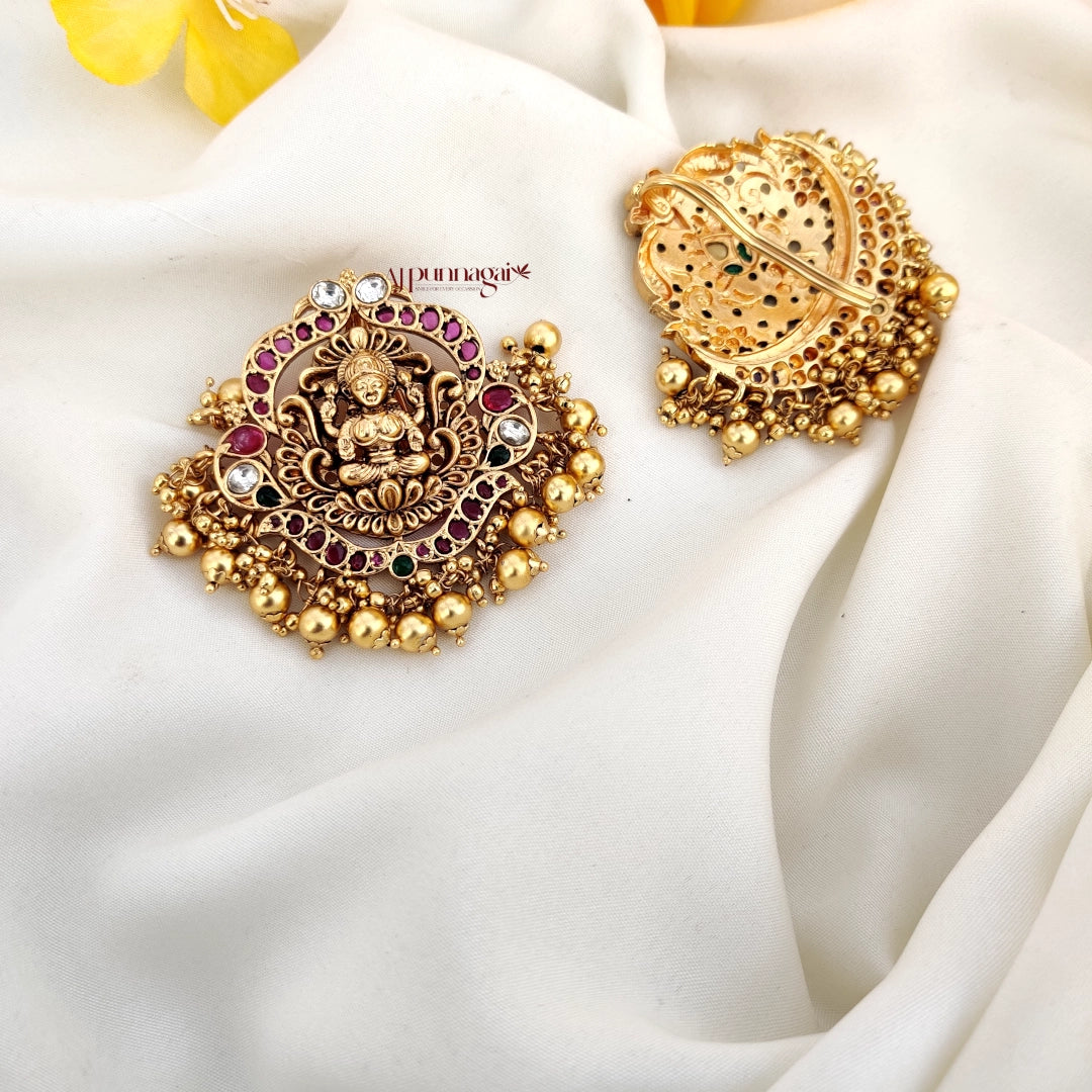 Traditional Design Lakshmi Motifs Gold look alike Jadabillai