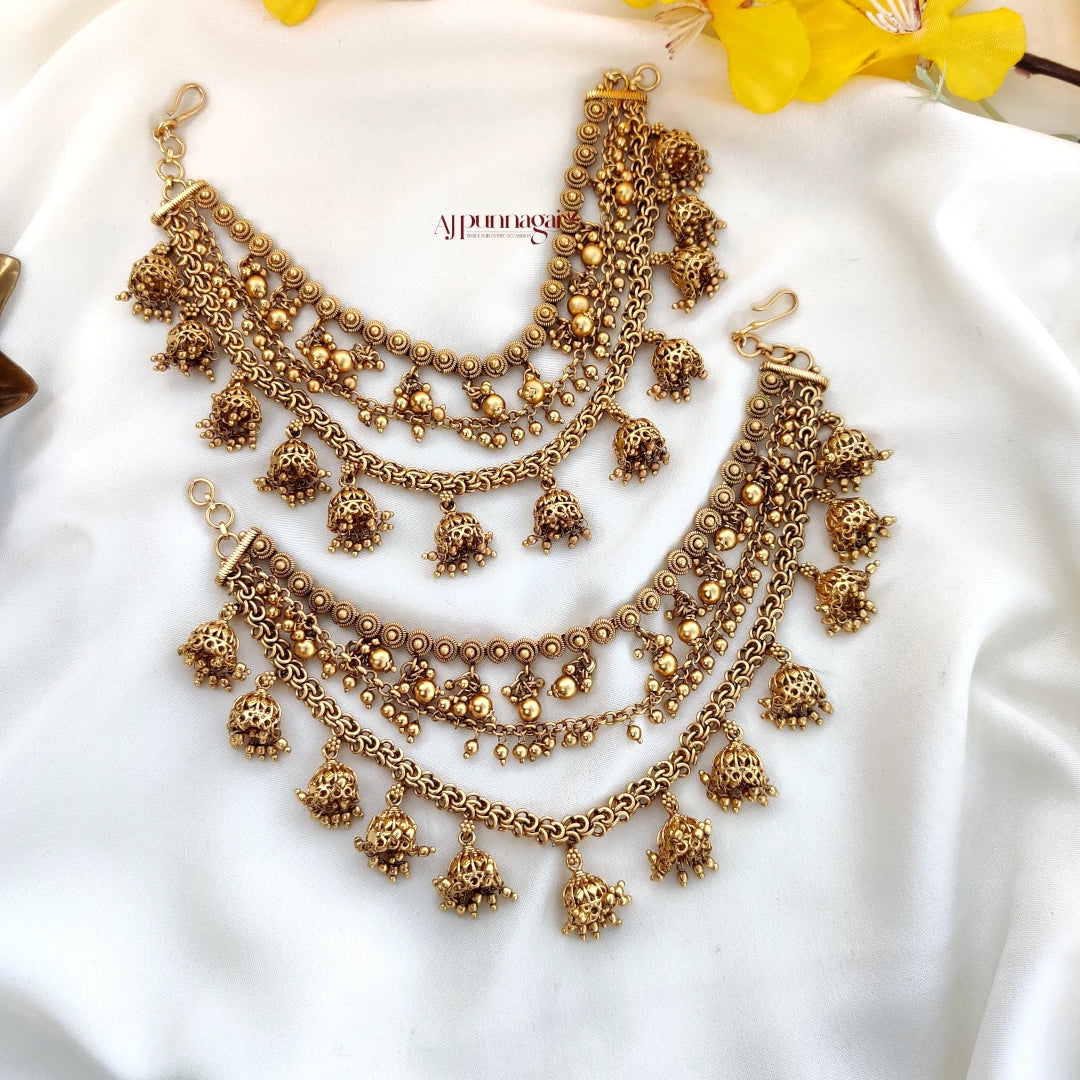 Dazzling Grand Bridal Gold look alike Mattal - Gold Hangings