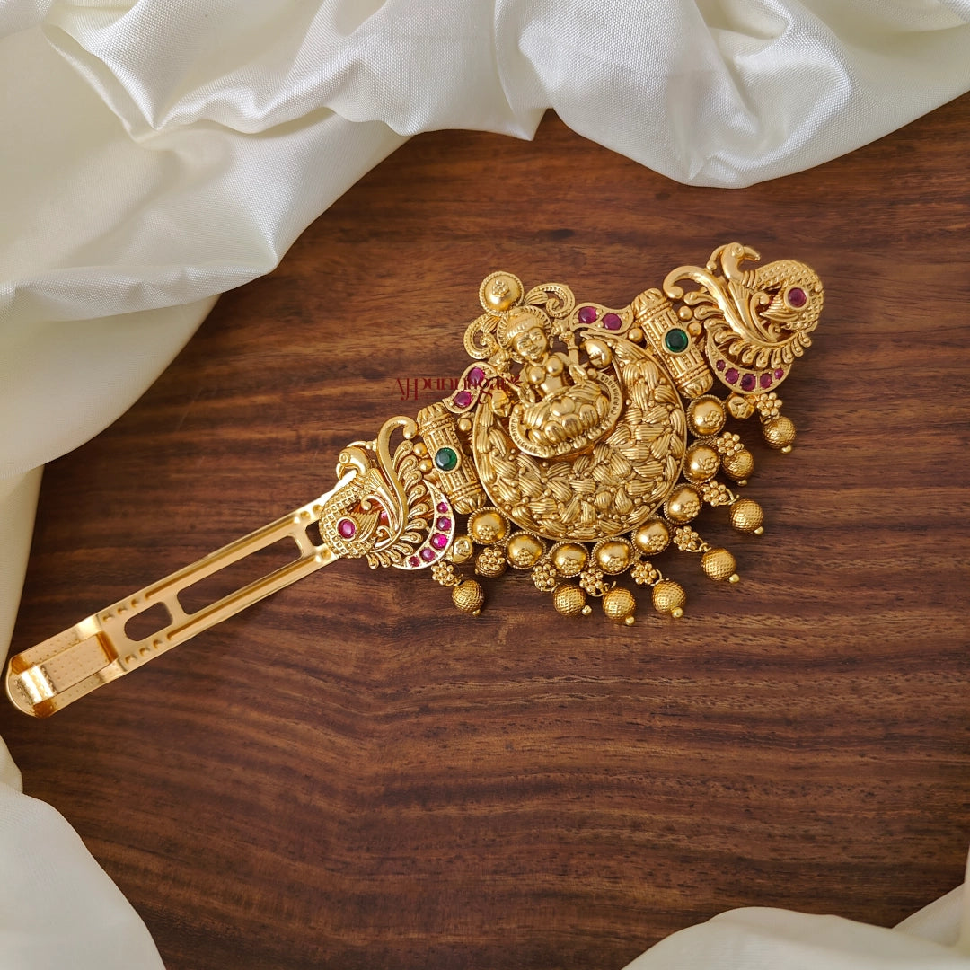 Dual Peacock Lakshmi Hair Clip