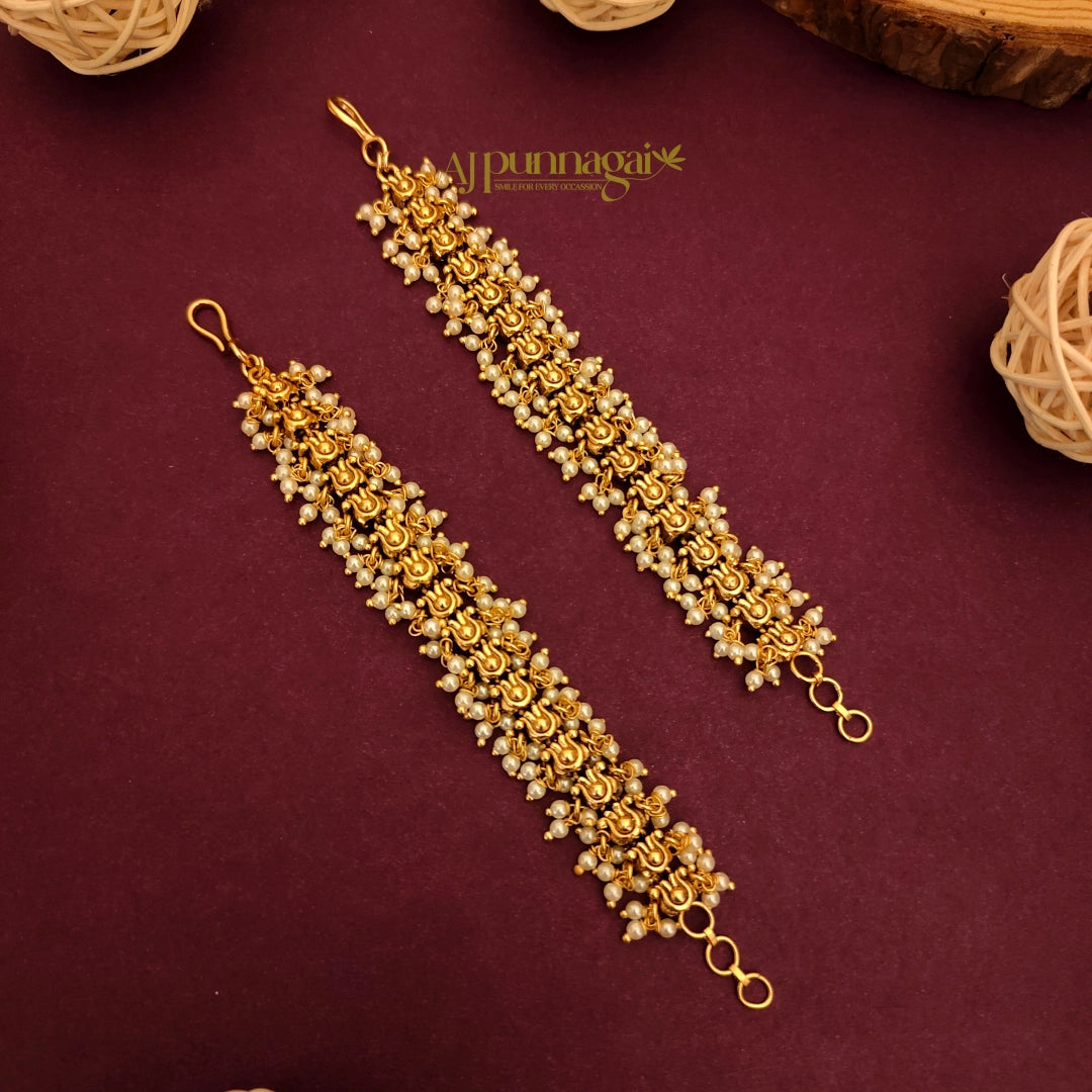 Lovely Gold Look Alike Bridal Mattal - Pearl