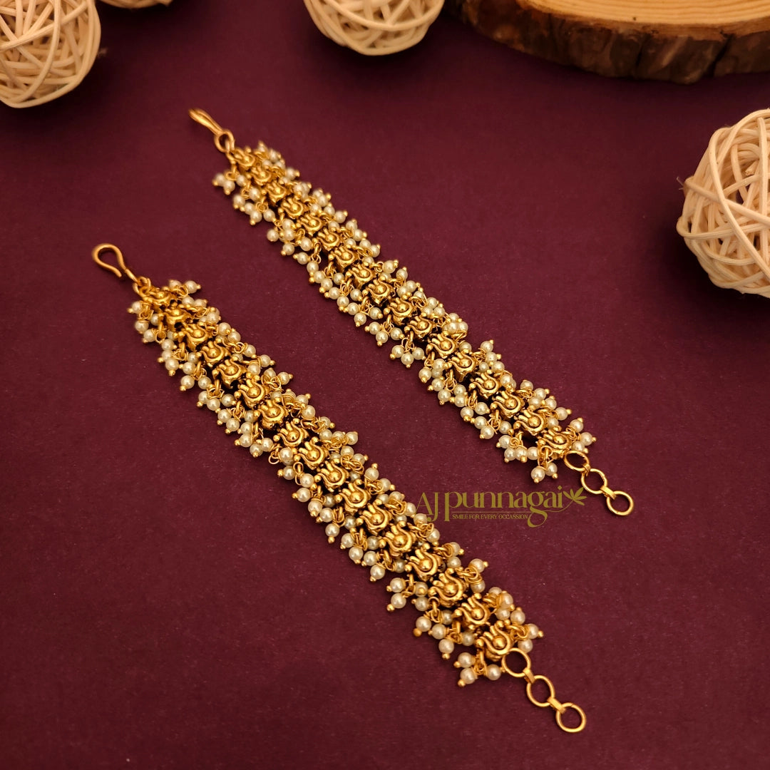 Lovely Gold Look Alike Bridal Mattal - Pearl