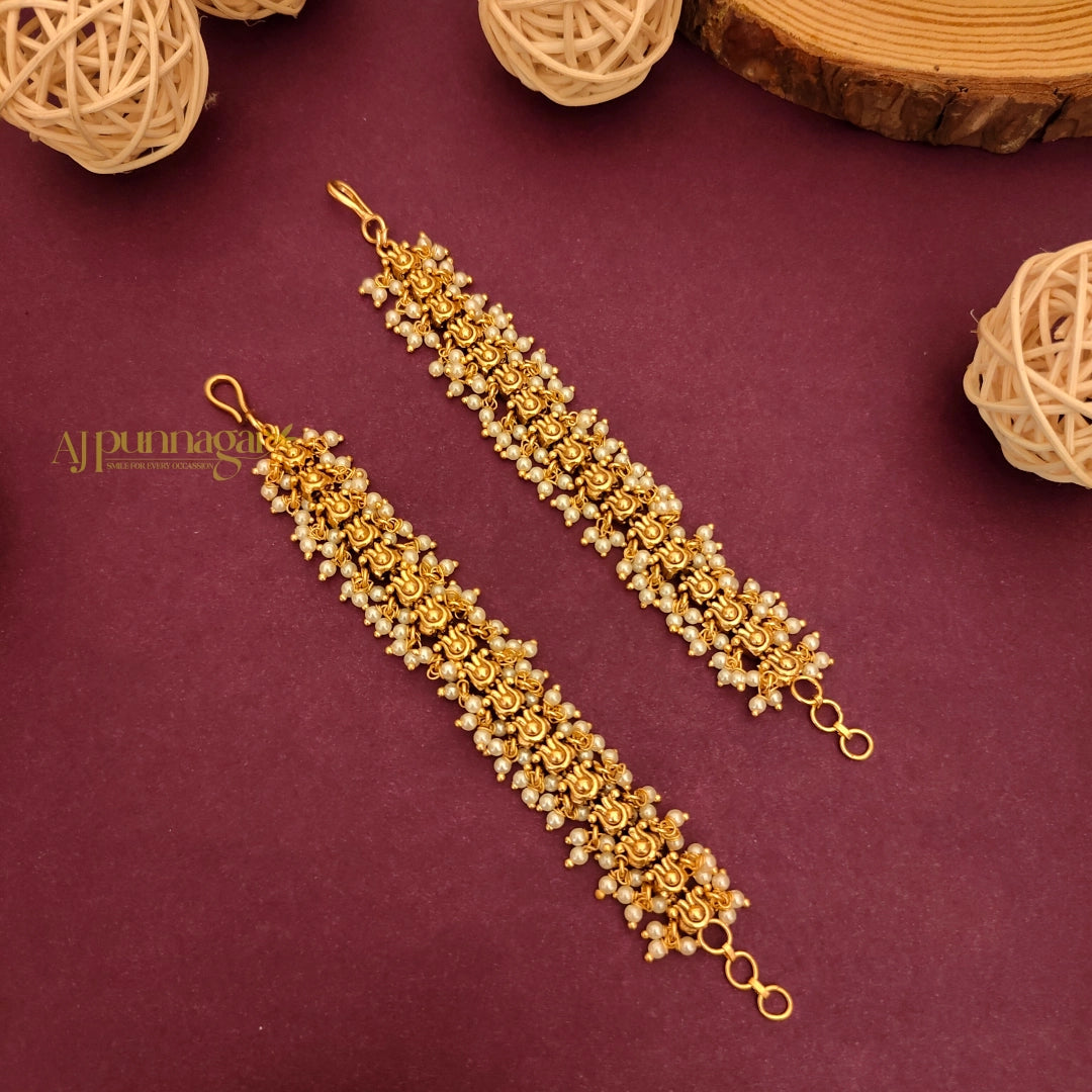 Lovely Gold Look Alike Bridal Mattal - Pearl