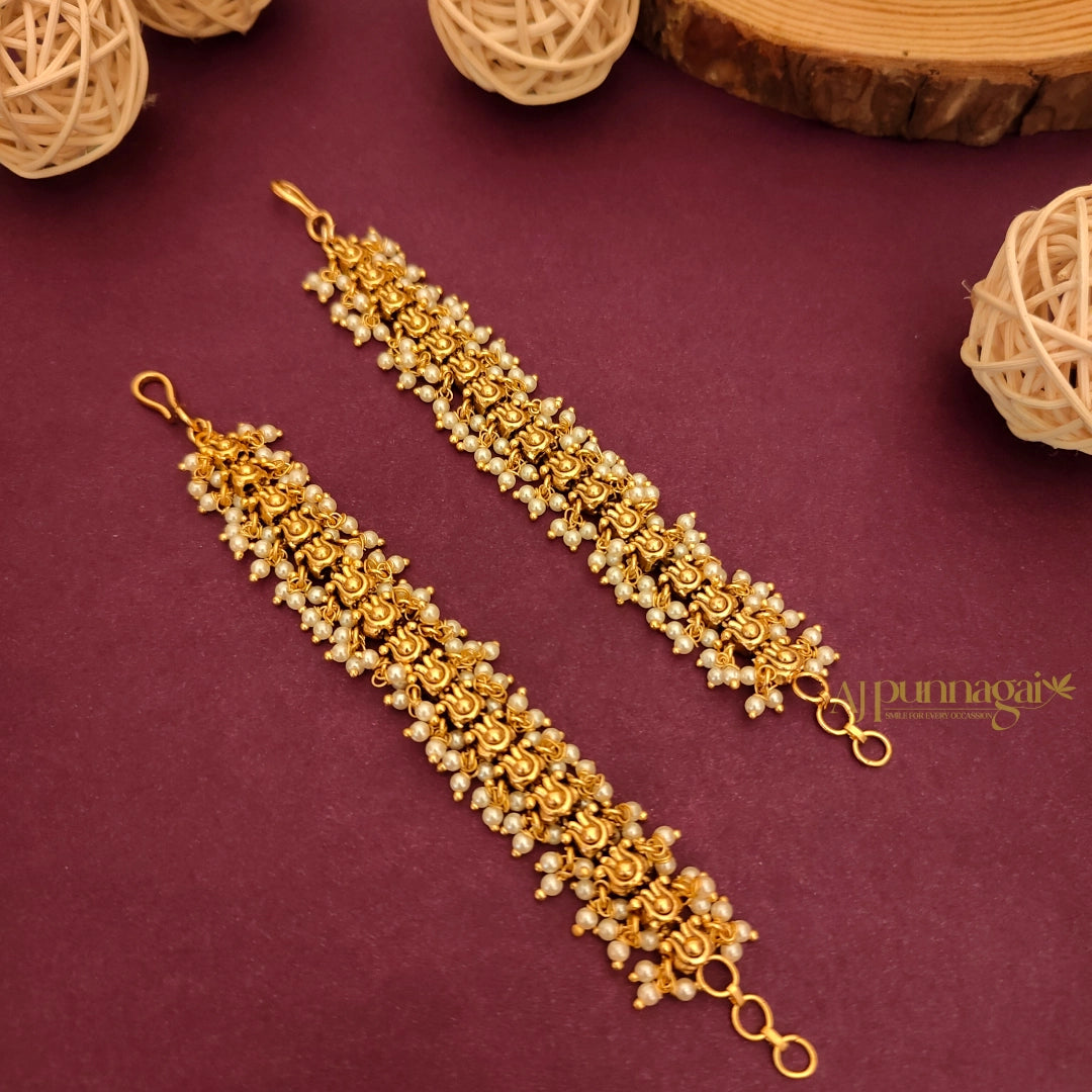 Lovely Gold Look Alike Bridal Mattal - Pearl