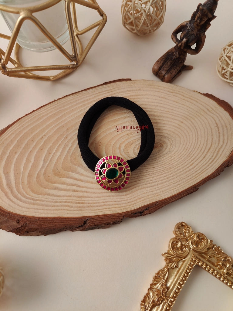 Floral Kundan Jadau Rubber Band