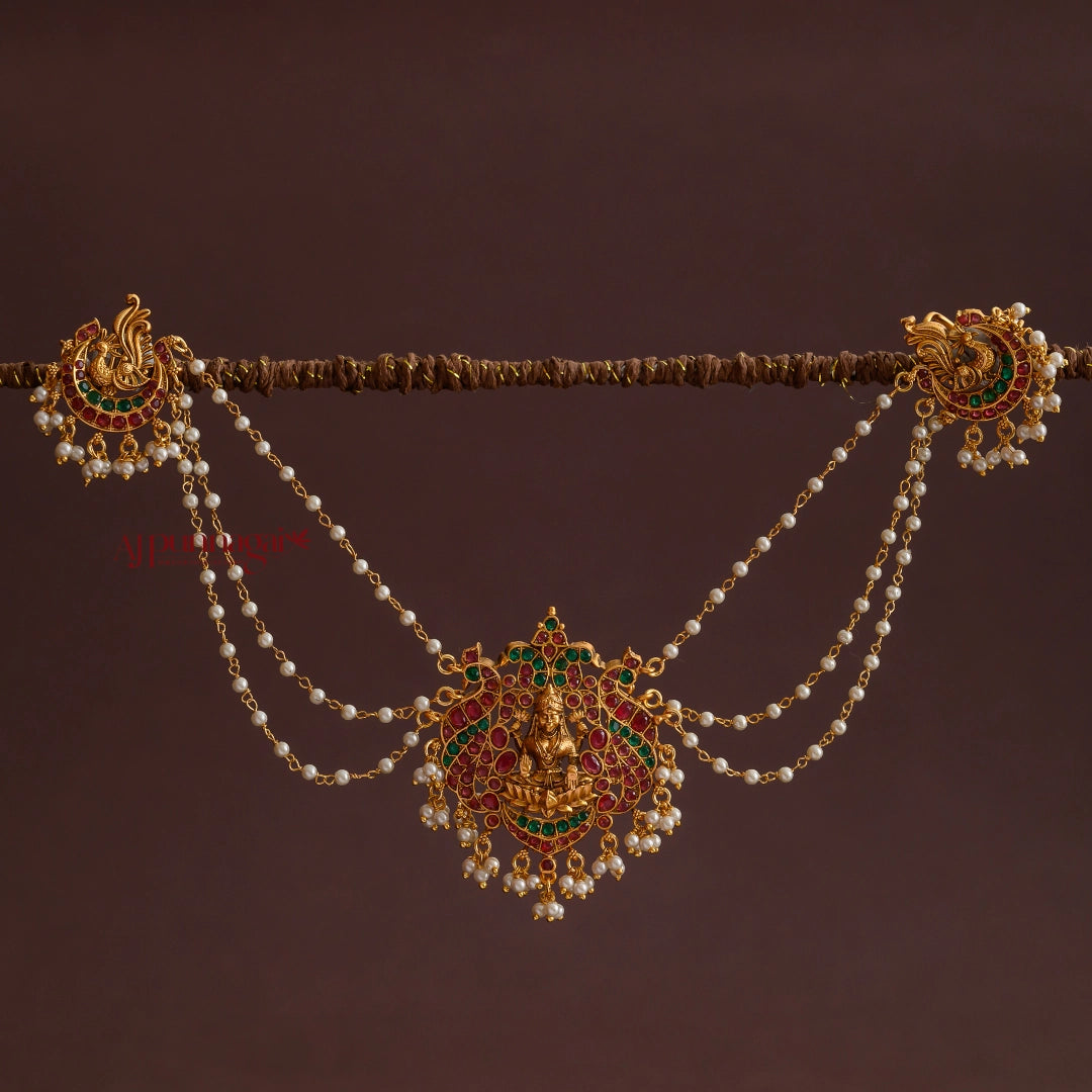 Lakshmi With Peacock Jadai Billai