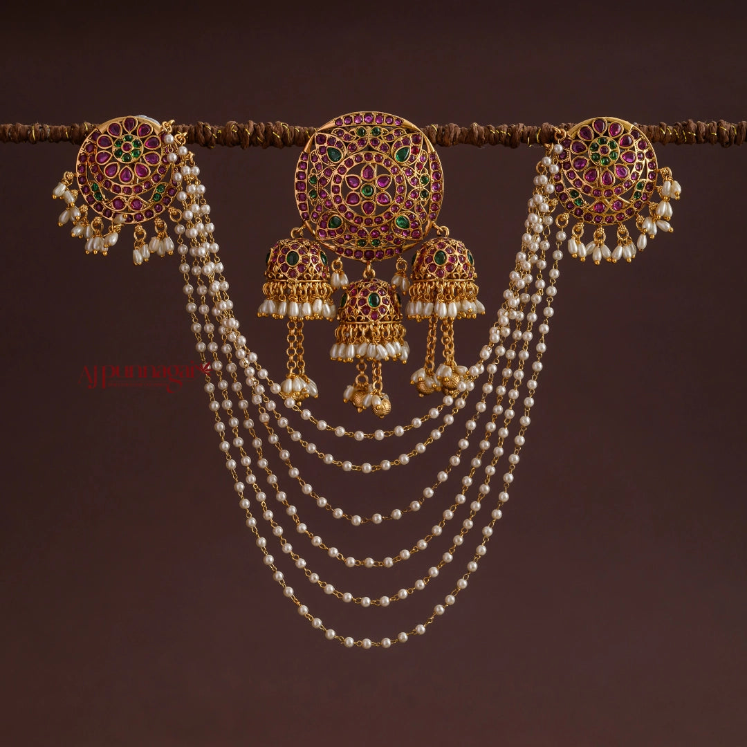 Floral With Kemp Stone Jadai Billai