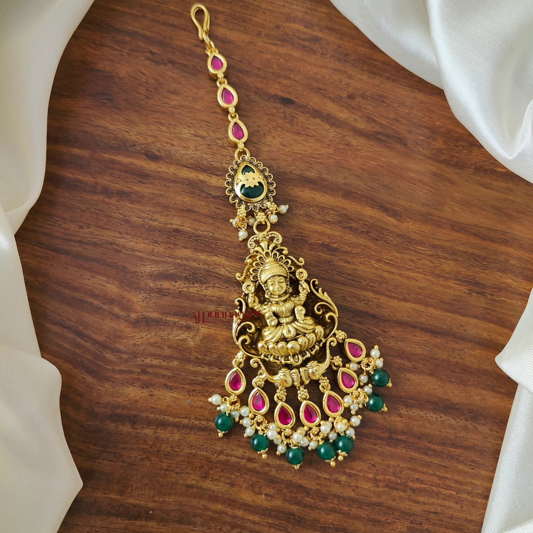 Grand Lakshmi Kemp Chutti - Green Beads