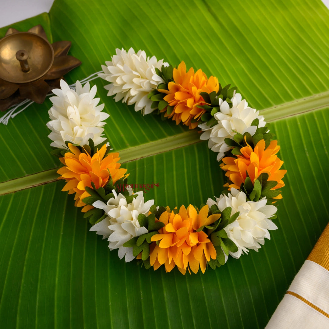 Reusable 16 Inches Pichi Poo Flower String - White With Yellow