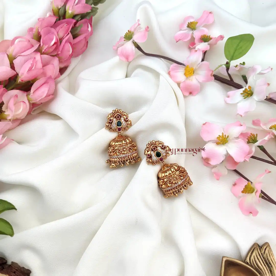 Traditional Dual Annam AD stone Jhumka