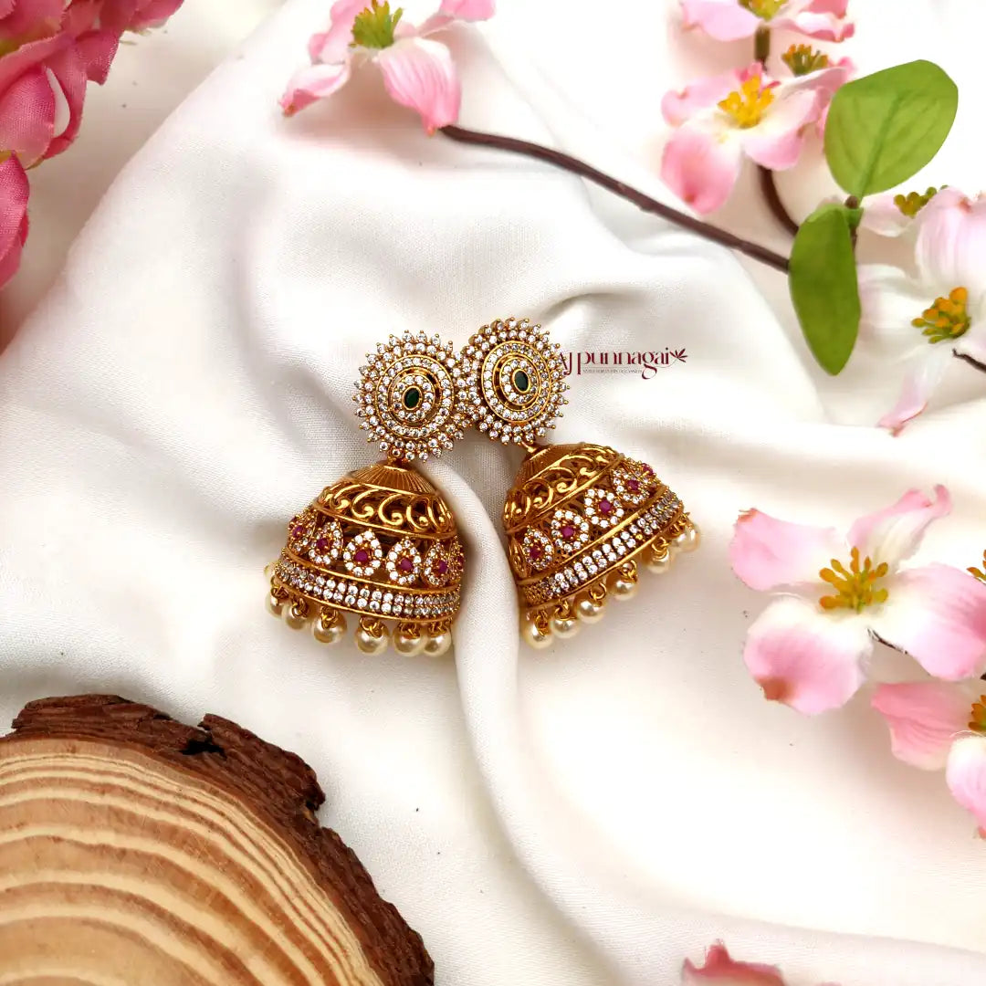 Mesmerizing AD stone Jhumka