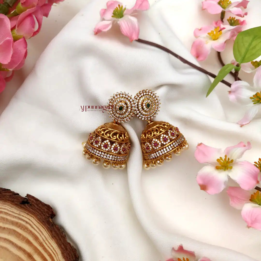 Mesmerizing AD stone Jhumka