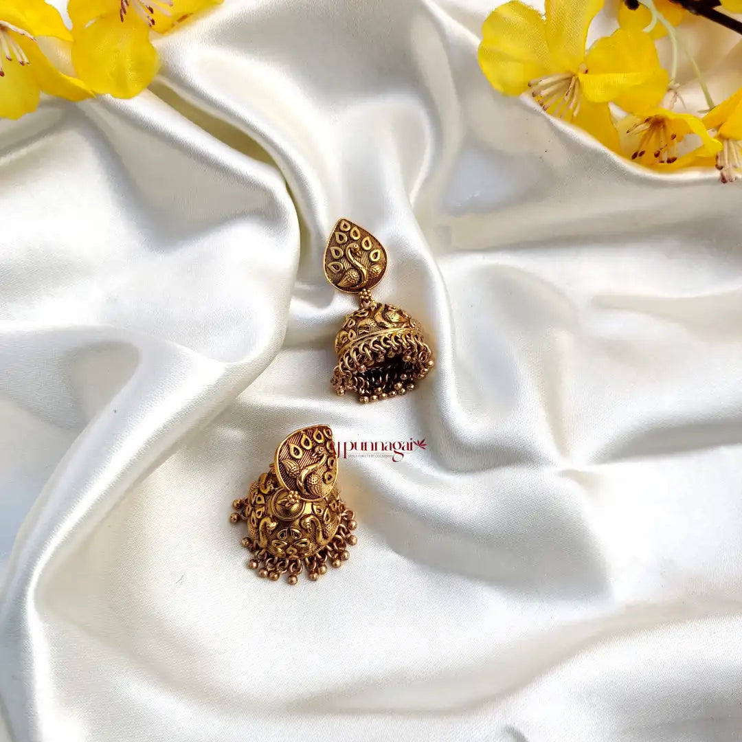 Peacock Antique Jhumka