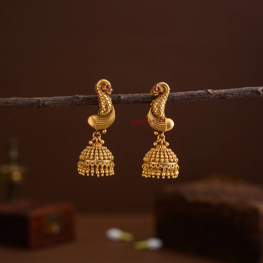 Elegant Antique Peacock Jhumka