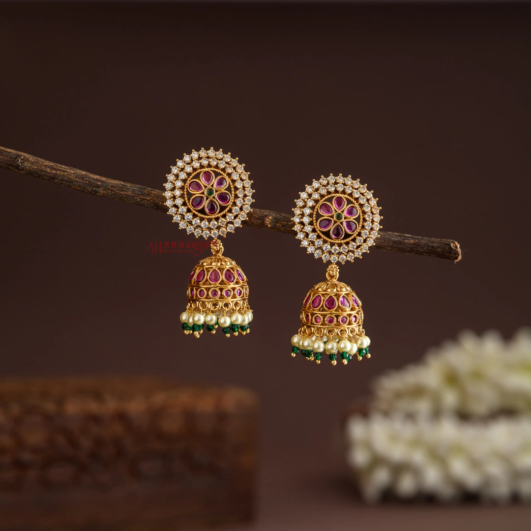 Dazzling Floral Jhumka - Multi