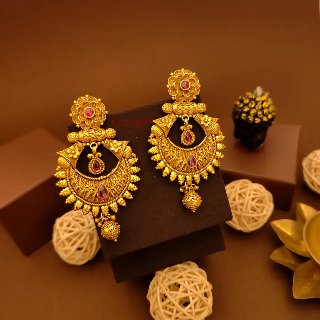 Royal and Elegant look Earring - Ruby