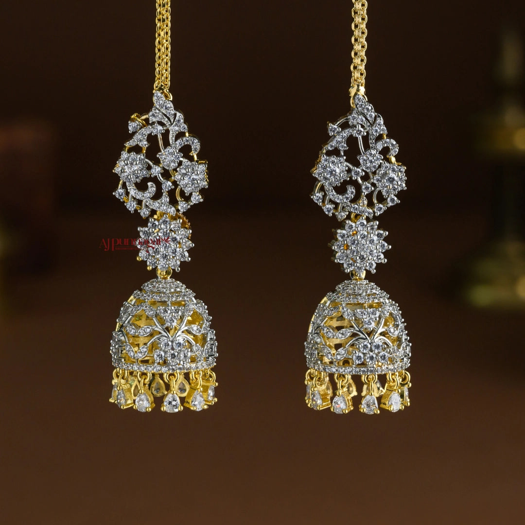 Diamond Replica Jhumka With Mattal