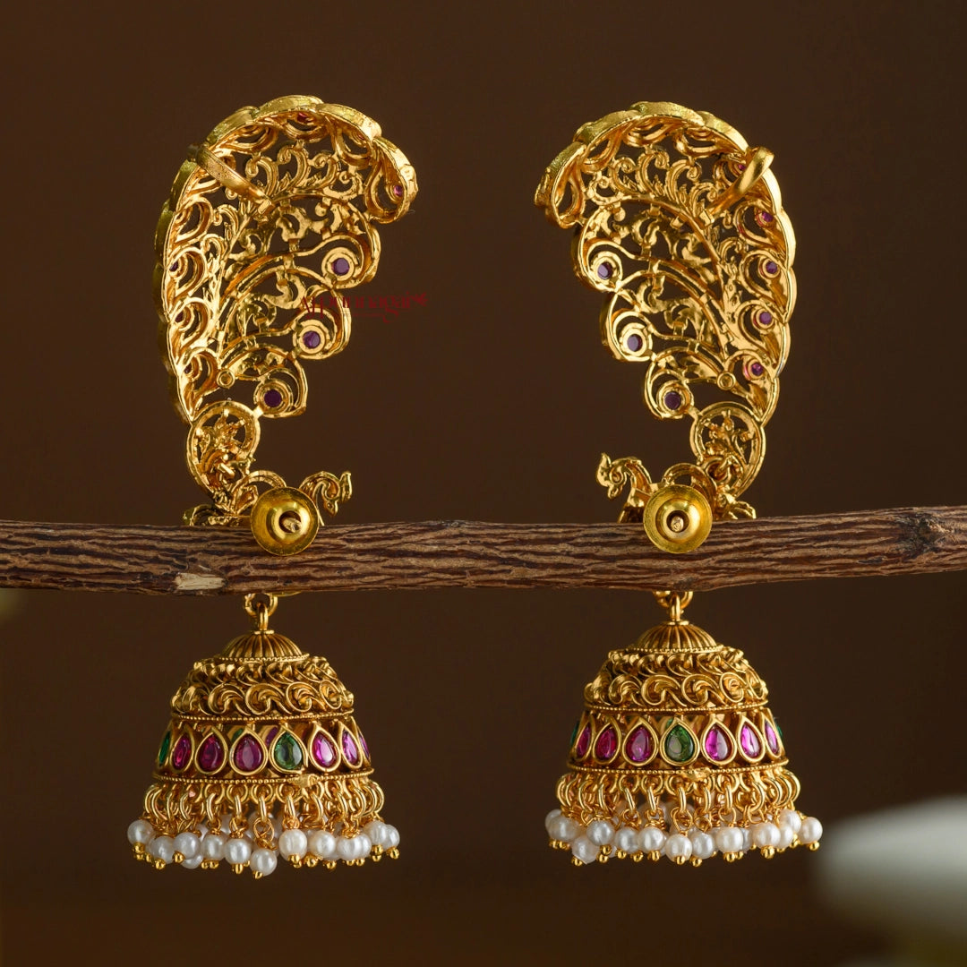 Peacock With Kemp Earcuff Bluetooth Jhumka