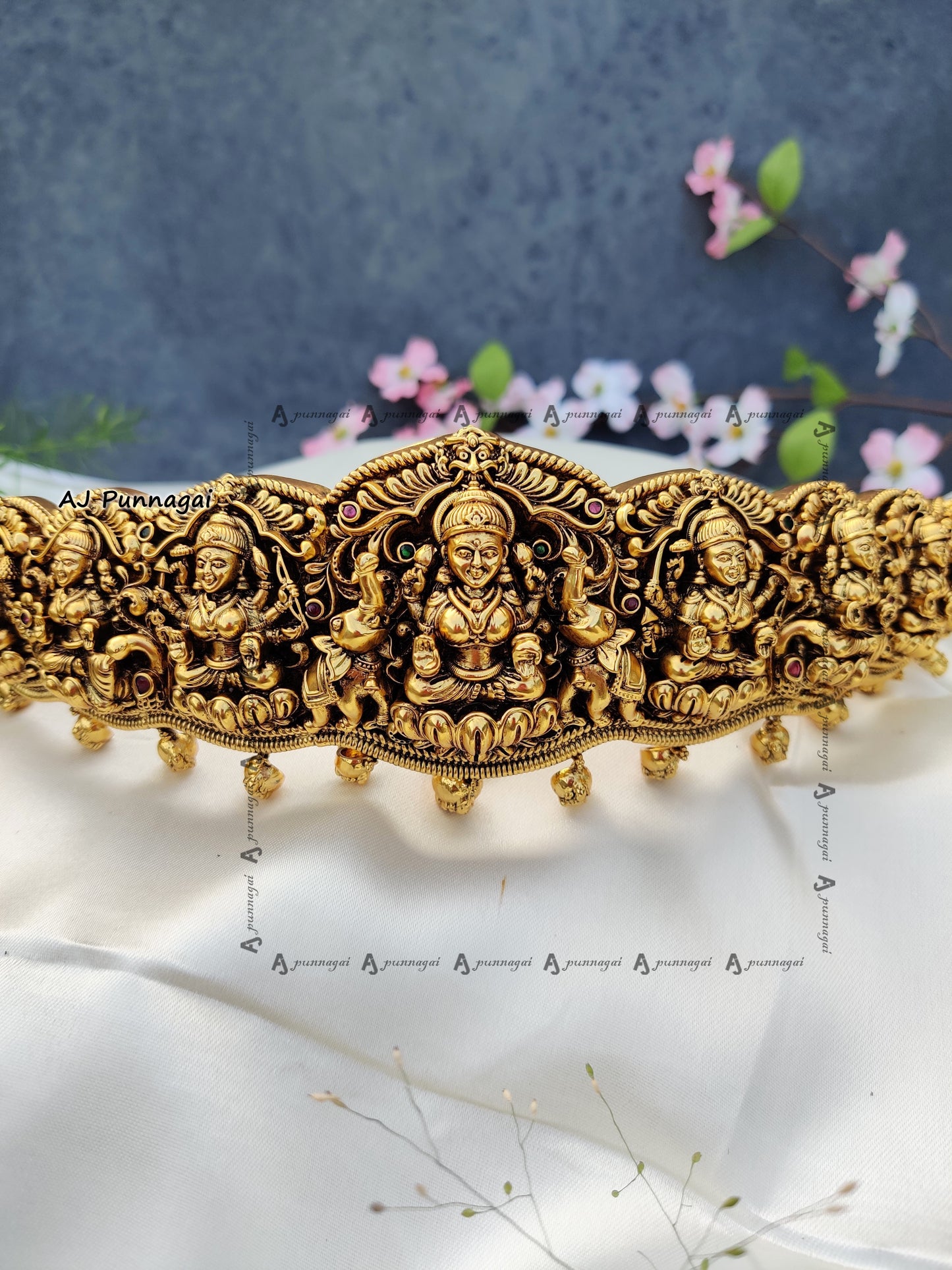 Gold look alike Nakshi 3D Lakshmi Hipbelt