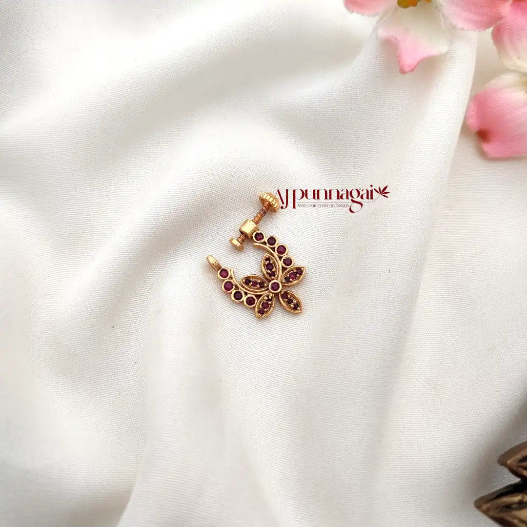 Flower Design Nosepin - Ruby
