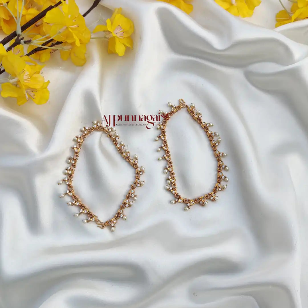 Stylish and attractive AD stone leaf Design Anklet