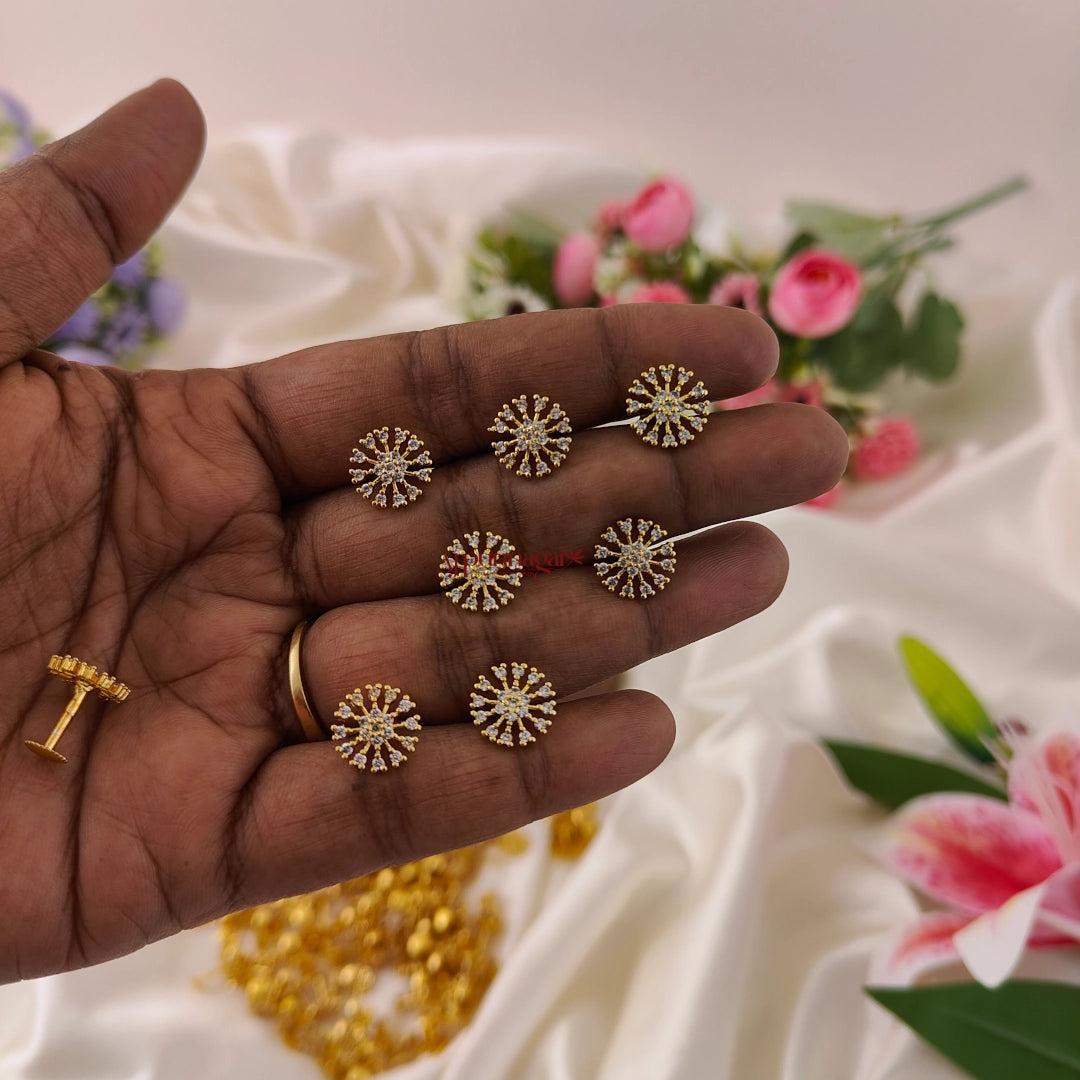 2 in 1 Cute AD Stone Nose Pin / Second Stud