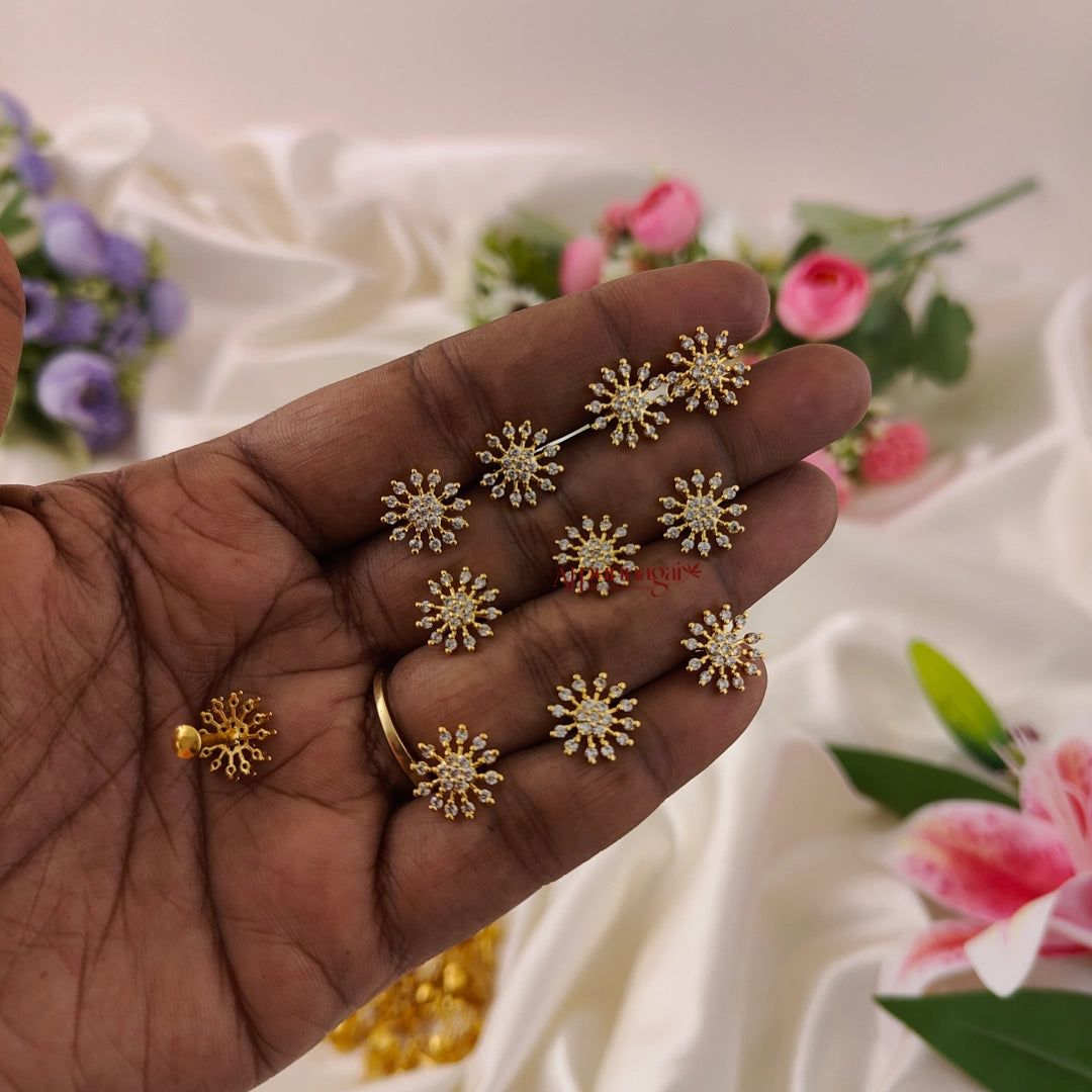 2 in 1 Dazzling AD Stone Nose Pin / Second Stud