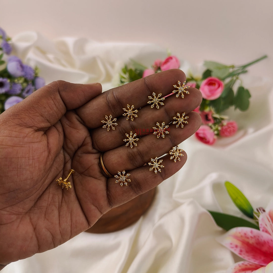 2 in 1 Sparkling AD Stone Nose Pin / Second Stud