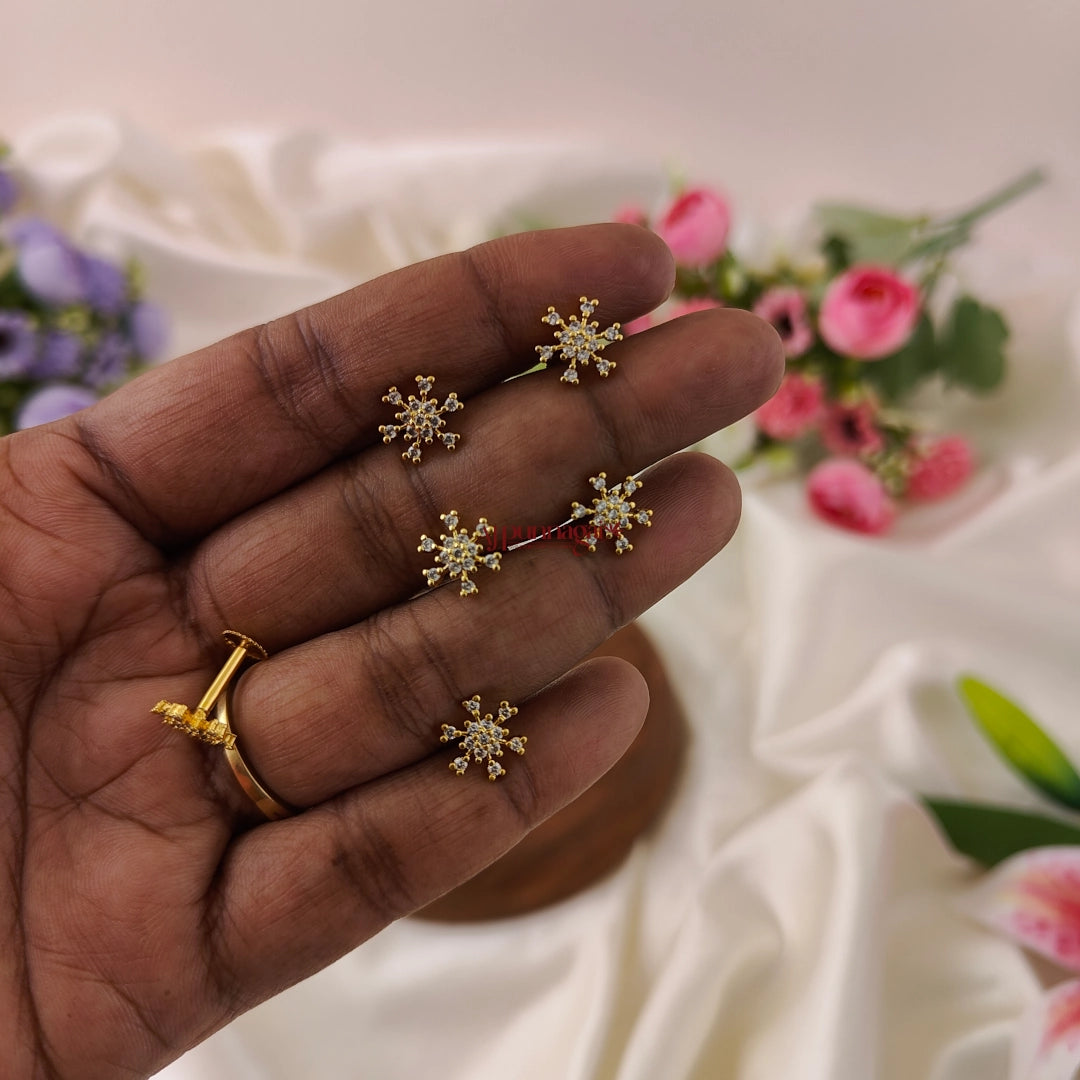 2 in 1 Elegant AD Stone Nose Pin / Second Stud