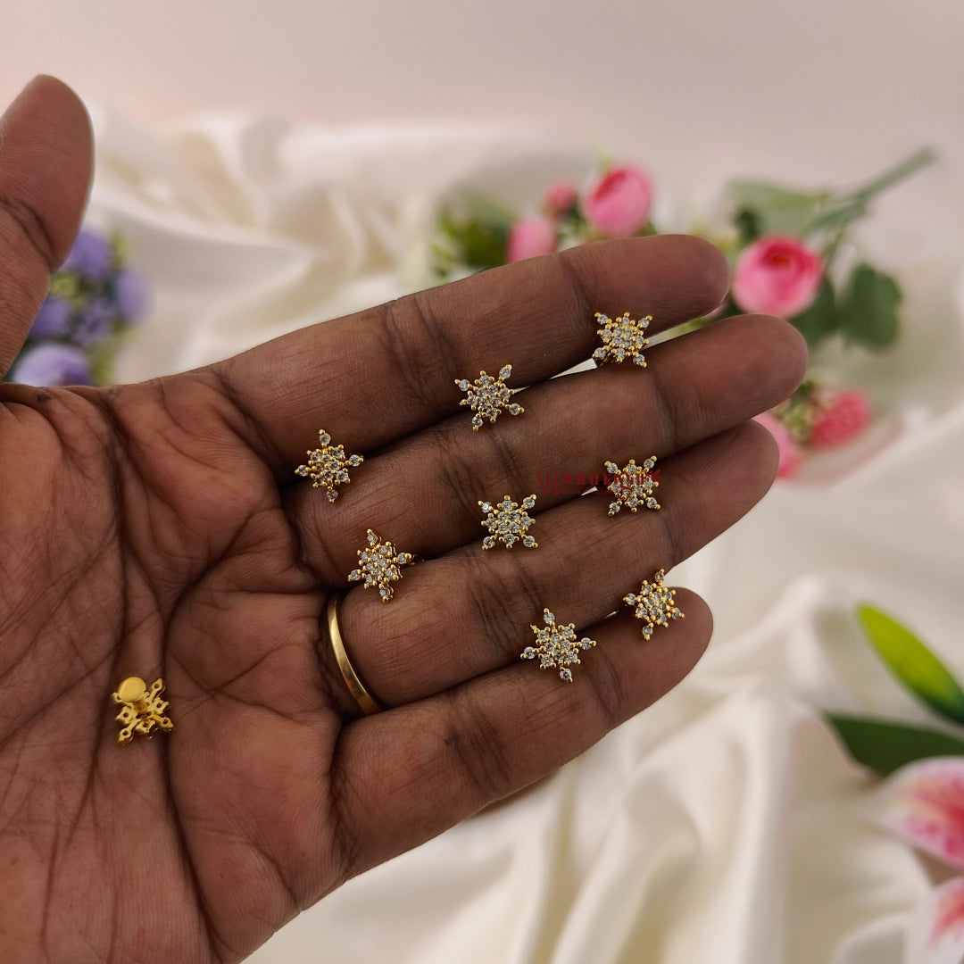 2 in 1 Beautiful AD Stone Nose Pin / Second Stud