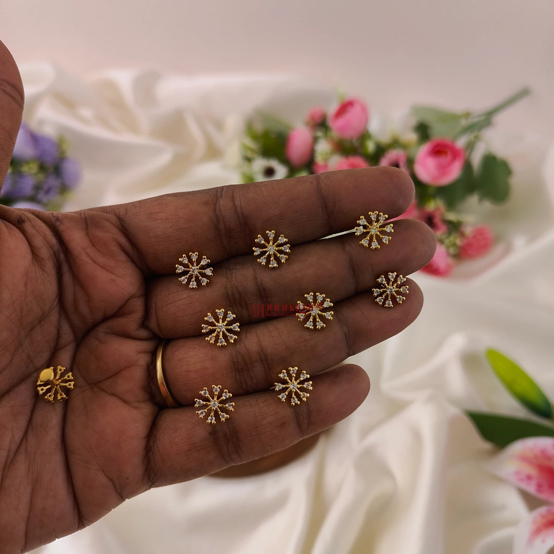 2 in 1 Simple AD Stone Nose Pin / Second Stud