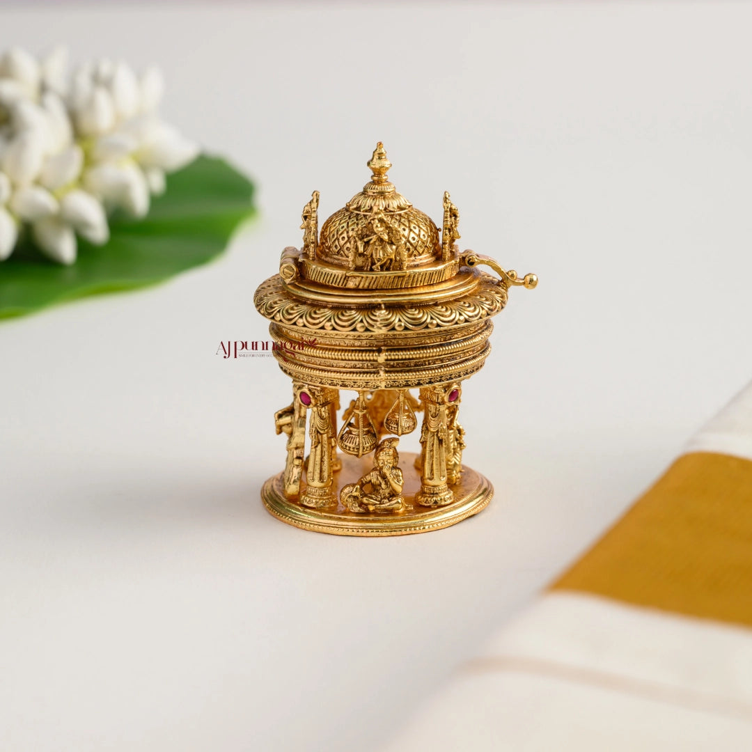 Classy Radhey Krishna Gold Look Alike Kum Kum Box