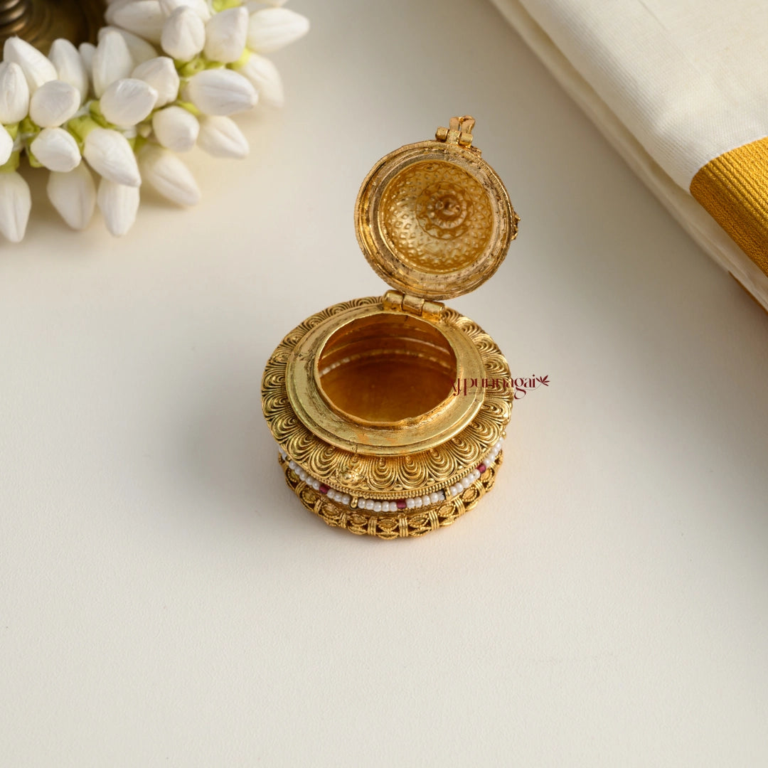 Gopuram Gold Look Alike Kum Kum Box