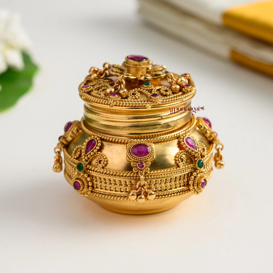 Floral Pot Shaped Kum Kum Box