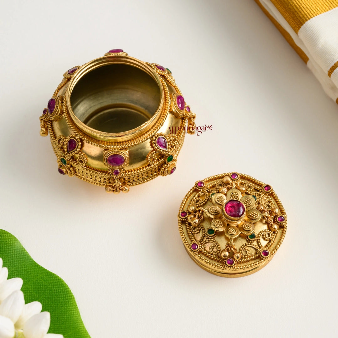 Floral Pot Shaped Kum Kum Box