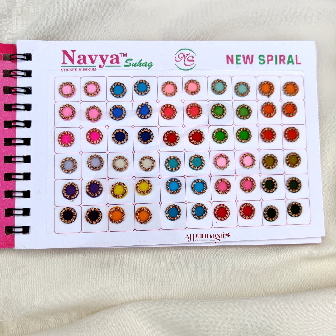 Pastel Colours Gold stone Border short Bindi Book