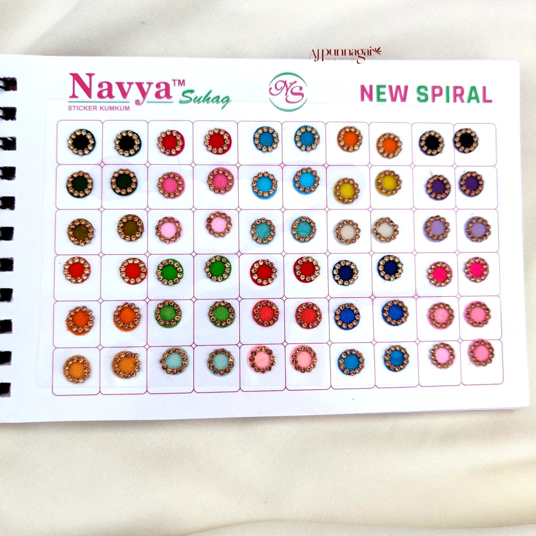 Pastel Colours Gold stone Border short Bindi Book