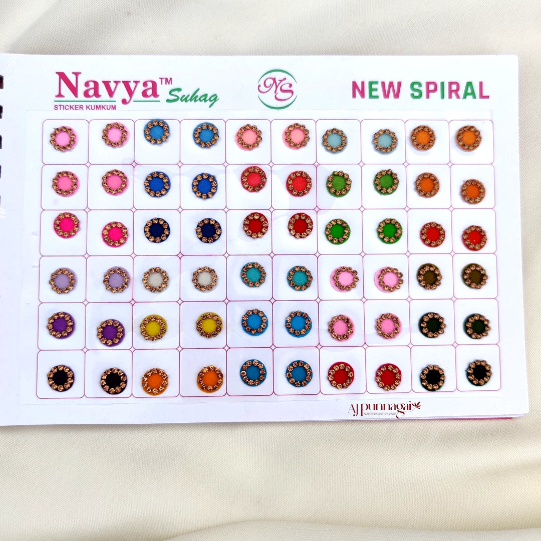 Pastel Colours Gold stone Border short Bindi Book