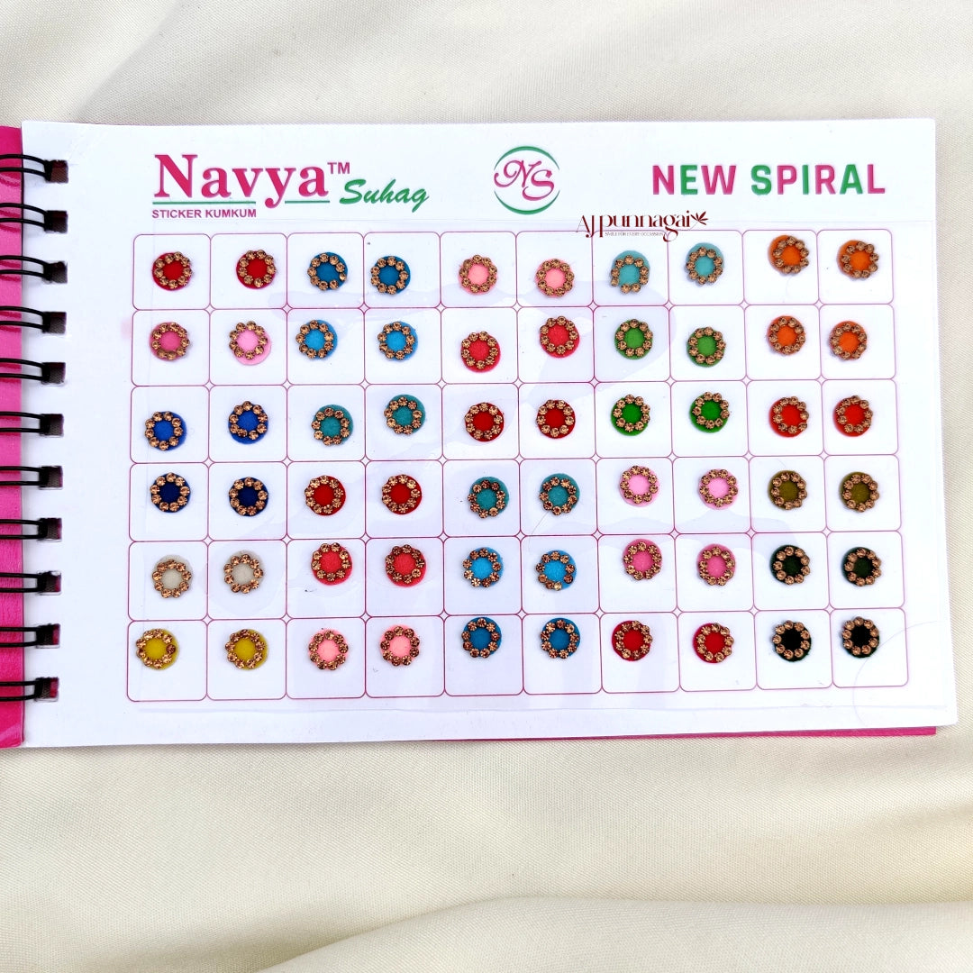 Pastel Colours Gold stone Border short Bindi Book